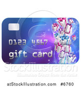 Vector Illustration of a Gradient Gift Card with Floating Presents by AtStockIllustration