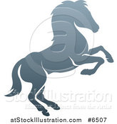 Vector Illustration of a Gradient Gray Rearing Horse by AtStockIllustration