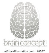 Vector Illustration of a Gradient Grayscale Human Brain with Text by AtStockIllustration