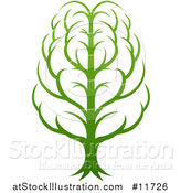 Vector Illustration of a Gradient Green Brain Tree by AtStockIllustration