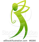 Vector Illustration of a Gradient Green Man Golfing by AtStockIllustration