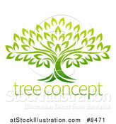 Vector Illustration of a Gradient Mature Green Tree with Sample Text by AtStockIllustration