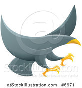 Vector Illustration of a Gray Eagle or Hawk Reading to Grab Prey by AtStockIllustration