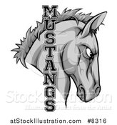 Vector Illustration of a Gray Mustang Horse Mascot with Text by AtStockIllustration