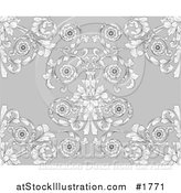 Vector Illustration of a Gray Victorian Floral Styled Seamless Background by AtStockIllustration