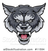 Vector Illustration of a Gray Wolf Mascot Head by AtStockIllustration