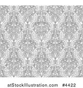 Vector Illustration of a Grayscale Seamless Art Nouveau Vintage Pattern by AtStockIllustration