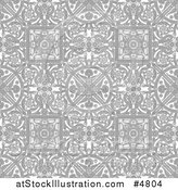 Vector Illustration of a Grayscale Seamless Intricate Middle Eastern Motif Background Pattern by AtStockIllustration