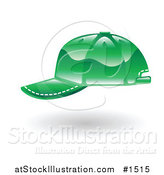 Vector Illustration of a Green Baseball Cap with White Stitching by AtStockIllustration