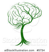 Vector Illustration of a Green Brain Tree by AtStockIllustration