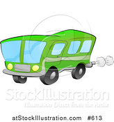 Vector Illustration of a Green Bus for Public Transportation by AtStockIllustration