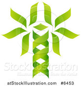 Vector Illustration of a Green DNA Double Helix Tree Shaped like a Caduceus by AtStockIllustration