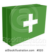 Vector Illustration of a Green First Aid Box Kit with a White Cross, Ready for a Medical Emergency by AtStockIllustration