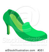 Vector Illustration of a Green High Heel Shoe by AtStockIllustration