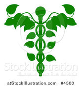 Vector Illustration of a Green Medical Dna Caduceus Plant by AtStockIllustration