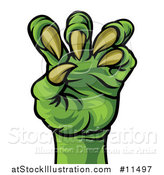 Vector Illustration of a Green Monster Claw with Sharp Talons by AtStockIllustration