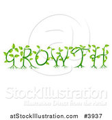 Vector Illustration of a Green Plants and Roots Spelling GROWTH by AtStockIllustration