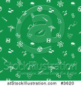 Vector Illustration of a Green Seamless Medical Background Pattern with White Icons by AtStockIllustration