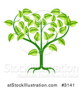 Vector Illustration of a Green Seedling Plant with Foliage Forming a Heart by AtStockIllustration