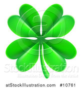 Vector Illustration of a Green St Patricks Day Four Leaf Clover by AtStockIllustration