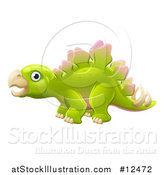 Vector Illustration of a Green Stegosaur Dinosaur by AtStockIllustration