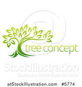 Vector Illustration of a Green Tree and Concept Text by AtStockIllustration