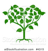 Vector Illustration of a Green Tree Forming a Heart by AtStockIllustration