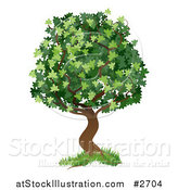 Vector Illustration of a Green Tree with Grass at the Base by AtStockIllustration
