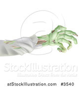 Vector Illustration of a Green Zombie Arm by AtStockIllustration