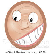 Vector Illustration of a Grinning Emoticon - Tan Version by AtStockIllustration