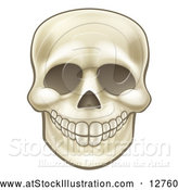 Vector Illustration of a Grinning Human Skull by AtStockIllustration