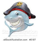 Vector Illustration of a Grinning Pirate Shark by AtStockIllustration