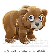 Vector Illustration of a Grizzly Bear Cub by AtStockIllustration