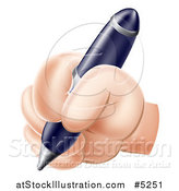 Vector Illustration of a Hand Writing with a Pen by AtStockIllustration