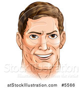 Vector Illustration of a Handsome Caucasian Man with Brunette Hair by AtStockIllustration