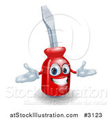 Vector Illustration of a Happy 3d Compact Screwdriver Character by AtStockIllustration