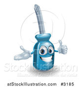 Vector Illustration of a Happy 3d Compact Screwdriver Character Holding a Thumb up by AtStockIllustration