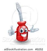 Vector Illustration of a Happy 3d Red Compact Screwdriver Character Holding a Thumb up by AtStockIllustration