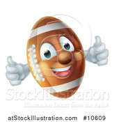 Vector Illustration of a Happy American Football Character Mascot Giving Two Thumbs up by AtStockIllustration