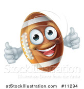 Vector Illustration of a Happy American Football Character Mascot Giving Two Thumbs up by AtStockIllustration