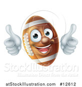 Vector Illustration of a Happy American Football Character Mascot Giving Two Thumbs up by AtStockIllustration