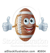 Vector Illustration of a Happy American Football Mascot Holding Two Thumbs up by AtStockIllustration