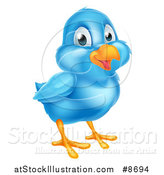 Vector Illustration of a Happy Blue Bird by AtStockIllustration