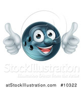 Vector Illustration of a Happy Bowling Ball Mascot Giving Two Thumbs up by AtStockIllustration
