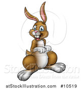 Vector Illustration of a Happy Brown Bunny Rabbit by AtStockIllustration