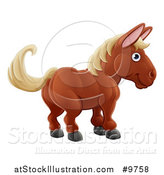 Vector Illustration of a Happy Brown Horse by AtStockIllustration