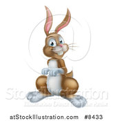 Vector Illustration of a Happy Brown Rabbit by AtStockIllustration