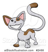 Vector Illustration of a Happy Calico Cat Smiling by AtStockIllustration