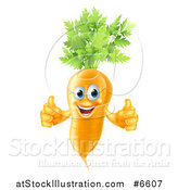 Vector Illustration of a Happy Carrot Vegetable Character Giving Two Thumbs up by AtStockIllustration