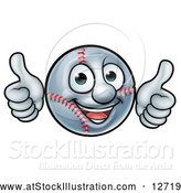 Vector Illustration of a Happy Cartoon Baseball Mascot Giving Two Thumbs up by AtStockIllustration